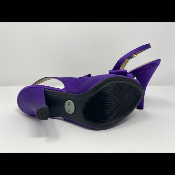 Me Too Jeanette Peep Toe Satin Heels. Purple sz 5 - Picture 5 of 9